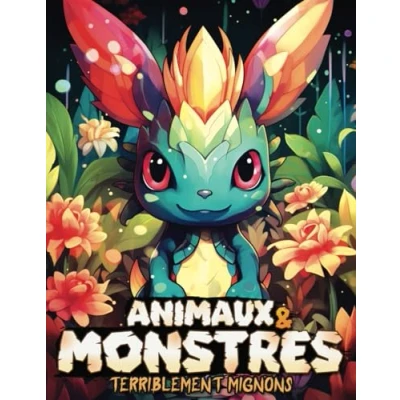 Abbildung von Coloriage Animaux et Monstres Terriblement Mignons: Livre de pour Adultes Adolescents avec des Créatures Fantastiques Adorables Effrayantes