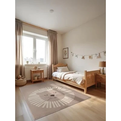 Abbildung von HANSE Home Kinderteppich Happy Lion, rechteckig, Höhe: 8 mm, Spielteppich, fest, Kinderzimmer, Kurzflor, Spielunterlage