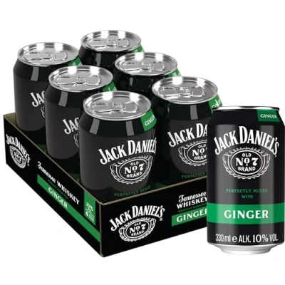 Abbildung von Jack Daniel&#039;s &amp; Ginger Tennessee Whiskey Noten treffen auf süßlich herbes Ale 6 x 0.33L/ 10% Vol.
