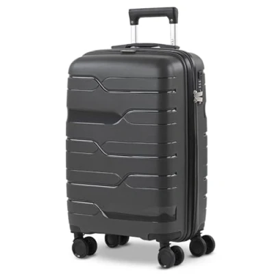 Abbildung von ITACA Koffer Klein Handgepäck 4 Rollen [ 55x38x20 ] Leicht und Robust Reisekoffer aus Hochwertigen Materialien Hartschalenkoffer m, Dunkelgrau