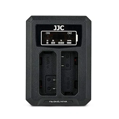 Abbildung von JJC USB Dual Ladegerät Akkulader für Nikon Df D5600 D5500 D5300 D5200 D5100 D3400 D3500 D3300 D3200 D3100 P7800 P7700 P7200 P7100 P7000 Kameras EN EL14, EL14a