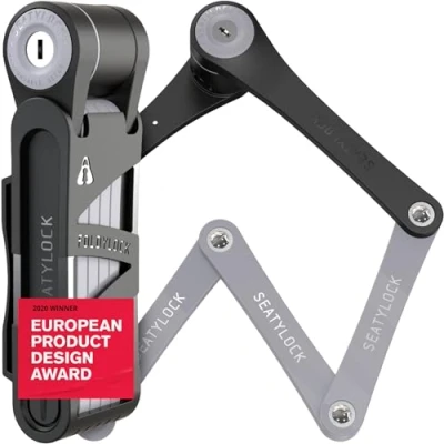 Abbildung von FoldyLock Compact Fahrrad Faltschloss Patentiertes Testsieger Fahrradschloss mit Schlüssel und Halterung für Hohe Sicherheit Leicht Sicher Ebike, e Scooter Roller 85 cm