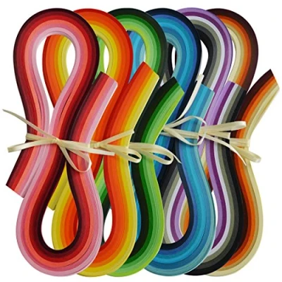 Abbildung von JUYA Papier Quilling Set 720 Streifen 36 Farben 54cm Länge/Streifen Papierbreite 7mm
