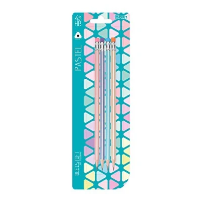 Abbildung von SPIRIT Bleistift Dreikant mit Radiergummi Pastel, 4 Stk