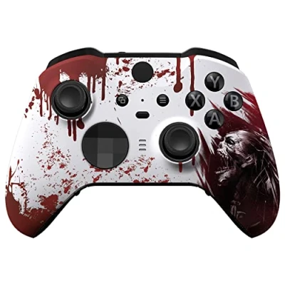 Abbildung von eXtremeRate Front Gehäuse Case für Xbox Elite Series 2/Series 2 Core Controller,DIY Ersatz Hülle&amp;Thumbstick Accent Ring Shell Zubehör Gamepad Model 1797 Blut Zombie