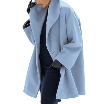 Abbildung von Damen Trenchcoat, Wintermantel Warme Jacke, Mittellange Jacke mit langen Ärmeln, übergroße Mäntel, Trenchcoat für kaltes Wetter