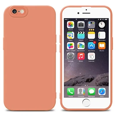 Abbildung von Cadorabo Hülle kompatibel mit Apple iPhone 6 / 6S Schutzhülle TPU Silikon Case Liquid Design Kameraschutz Slim Kratzfest Weiche Gummi Rundumschutz für in Orange