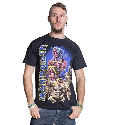 Abbildung von Iron Maiden T Shirt Oberteil Kurzarm Herren Männer Gr. L, Schwarz