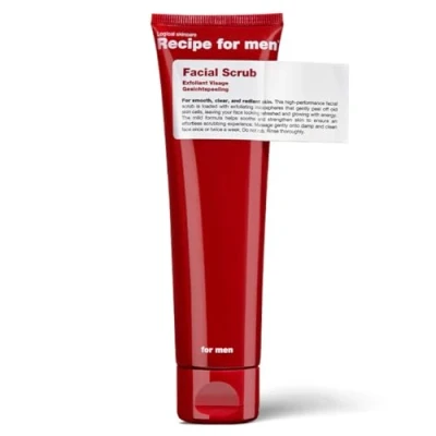 Abbildung von RECIPE FOR MEN Gesichtspeeling: Belebende Formel mit Peeling Mikrokügelchen, Centella Asiatica, vegan, hergestellt in Schweden 100ml