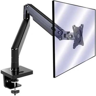 Abbildung von Invision Monitor Halterung für die Meisten 24 49 Zoll Bildschirme [49 Curved Monitore Nicht Kompatibel] VESA 75 100 mm, Ergonomisch, Höhenverstellbar, Neigbar, Ausziehbar 2 15 kg (MX450)