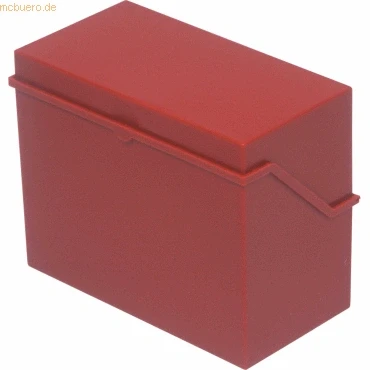 Abbildung von helit H6214725 Karteikarten Box „the index“ DIN A7 quer, Kleinkartei rot für ca. 300 Karten