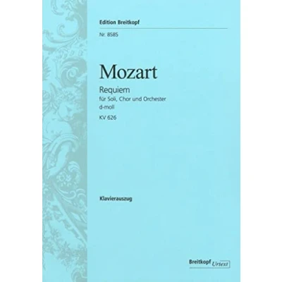 Abbildung von Requiem d moll KV 626 nach Eybler/Süßmayr vervollständigt von H.C. Robins Landon Breitkopf Urtext Klavierauszug (EB 8585): Für Soli, Chor und Klavier