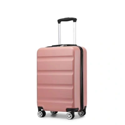Abbildung von KONO Koffer Trolley Handgepäck Kabinenkoffer Leichte Hartschalengepäck mit TSA Schloss und doppelte Spinnrollen für Reisen Business 55x35x22cm, Nude