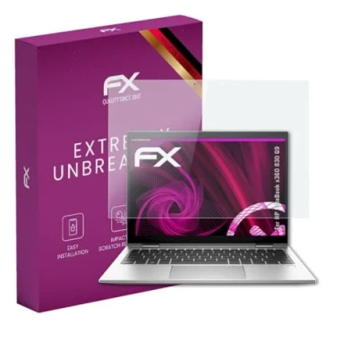Abbildung von atFoliX Glasfolie kompatibel mit HP EliteBook x360 830 G9 Panzerfolie, 9H Hybrid Glass FX Schutzpanzer Folie