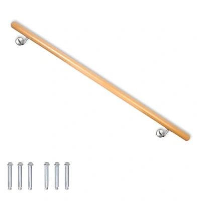 Abbildung von V2Aox Handlauf Buche Holz Treppengeländer Wandhandlauf Treppe 80 500 cm, 100 cm Gesamtlänge