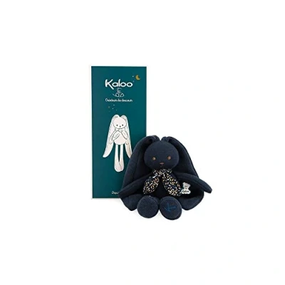 Abbildung von KALOO Lapinoo Pantin Lapin Baby Plüsch Jersey und Strick 25 cm Farbe Nachtblau Sehr weiches Material Geschenkbox Ab Geburt, K972202