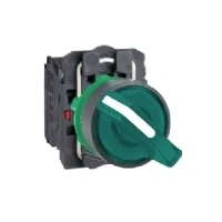 Abbildung von Harmony Drehschalter komplett mit LED und 2 festen Positionen in grün 230 240VAC 1xNO+1xNC, XB5AK123M5