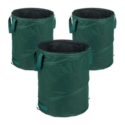 Abbildung von relaxdays Gartensack 3er Set Pop Up Laubsack 90 L