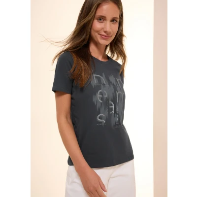 Abbildung von Cecil FOIL Tshirt print, Damen, Größe: XS, Grau