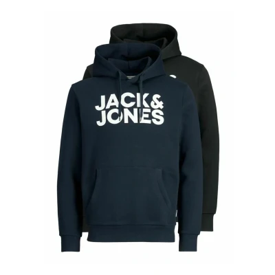 Abbildung von Jack &amp; Jones Jjecorp LOGO HOOD 2 PACK Kapuzenpullover, Herren, Größe: Medium, Black