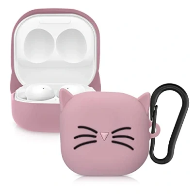 Abbildung von kwmobile Hülle kompatibel mit Samsung Galaxy Buds 2 Pro/Buds / Live Silikon Kopfhörer Schutzhülle Case Cover Schwarz Rosa