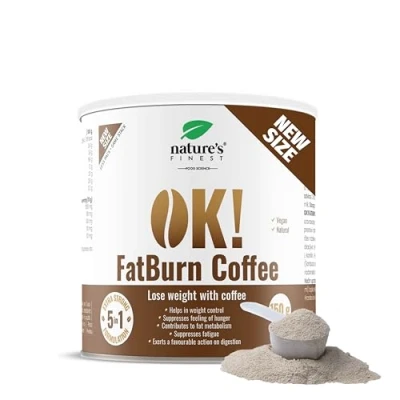 Abbildung von Nature&#039;s Finest by Nutrisslim OK! Fatburn Coffee: Instant Kaffee Pulver mit L Carnitin, Guarana und Holunder Idealer Abnehmen Natürlicher Energy Drink, Veganer Kaffee, Glutenfrei