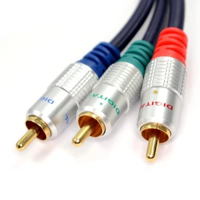 Abbildung von kenable Reines Kupfer OFC Abgeschirmtes Komponenten Video RGB YUV Kabel 3 Chinch Cinch 1 m [1 Meter/1m]