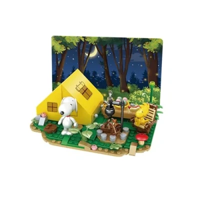Abbildung von BlueBrixx Pro 107369 Pfadfinder Snoopy und Woodstock aus Klemmbausteinen mit 318 Bauelementen
