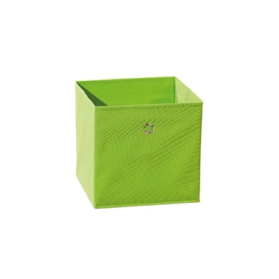 Abbildung von Inter Link Faltbare Aufbewahrungsbox Klappbarer Objekthalter Stoff Faltbox für Raumteiler oder Regale 32 x cm Mit Fingerloch Winny Grün