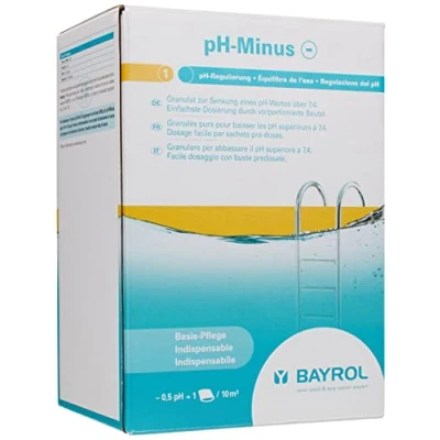 Abbildung von BAYROL pH Minus Granulat 2kg zur Wert Korrektur Senker für Pool &amp; Whirlpool 4 x 500 g Dosierbeutel einfache Dosierung die Regulierung leichtlöslich