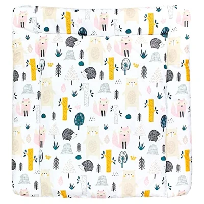 Abbildung von TupTam Baby Wickeltischauflage mit Baumwollbezug Gemustert, Farbe: Waldtiere, Größe: 70 x cm