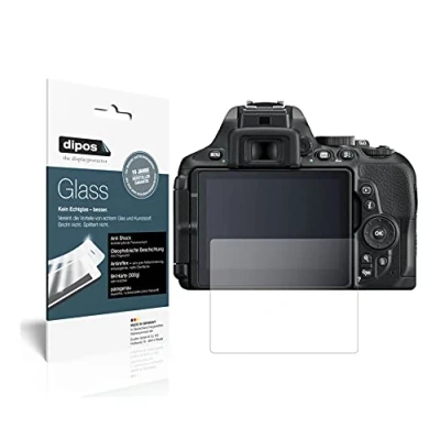 Abbildung von dipos I 2X Displayschutz matt kompatibel mit Nikon D 5600 Schutzfolie 9H Anti Shock