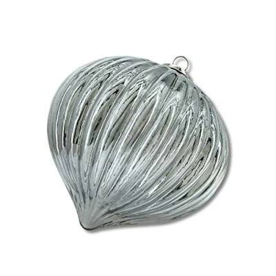 Abbildung von Glas Kugel Tropfen grau schwarz 25 x 30cm Deko Glastropfen Glaskugel