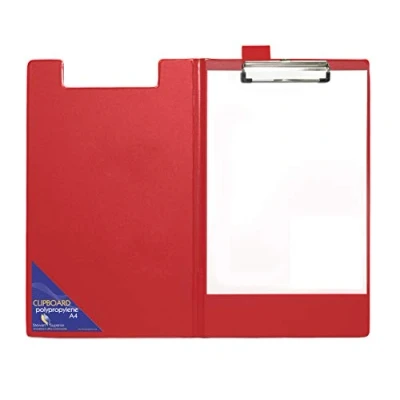 Abbildung von SECO A4+ PVC beschichtetes Klapp Klemmbrett mit robustem Clip Rot, SE 570 RD, Rot Foldover