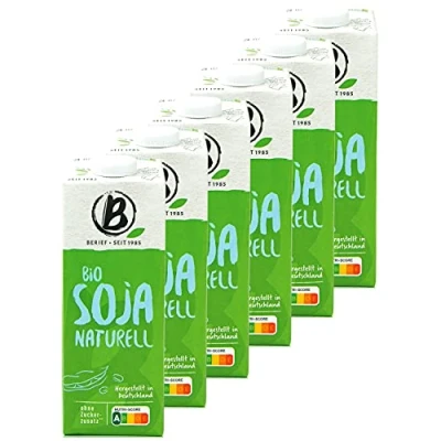 Abbildung von Berief 6er Pack Bio Soja Naturell 1 Liter Sojadrink Soya 100 % pflanzlich Vegan ohne Zuckerzusatz