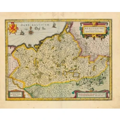 Abbildung von Historische Landkarte: Herzogtum Mecklenburg 1647 (Plano): Meklenburg Ducatus Auctore Ioanne Laurenbergio Amstelodami: Kartuscheninschrift: ... Amstelodami, Excudebat Ioannes Ianßonius“