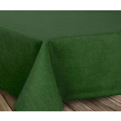Abbildung von BEAUTEX fleckenabweisende und bügelfreie Tischdecke Tischtuch mit Lotuseffekt Tischwäsche in Leinenoptik, Eckig 130x300 cm, Dunkelgrün