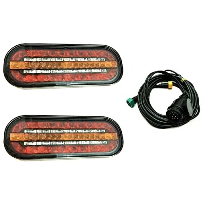 Abbildung von MelTruck 2x LED Rückleuchte 3 Funktionen dynamischer Blinker 12V 24V Bajonett m. Kabel 9m