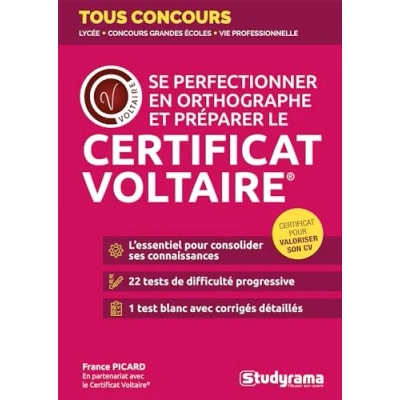 Abbildung von Se perfectionner En orthographe et préparer le Certificat Voltaire®: partenariat avec Voltaire®