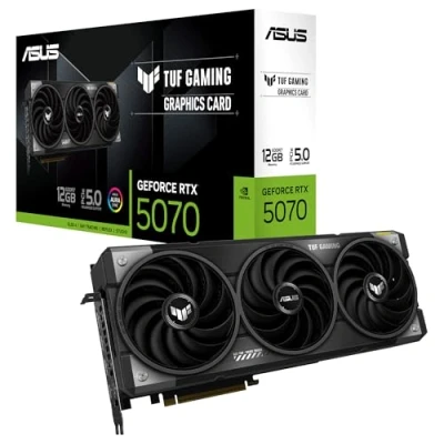 Abbildung von ASUS TUF Gaming GeForce RTX 5070 12GB GDDR7 Grafikkarte (NVIDIA Blackwell Architektur und DLSS 4, 2,5 Slot Design, SSF, PCIe 5.0, 3X DisplayPort 2.1b, 2X HDMI RTX5070 12G GAMING)