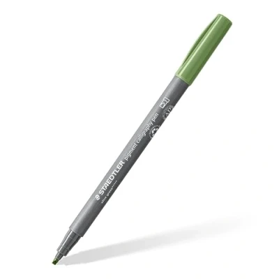Abbildung von 10 x Staedtler Pigment calligraphy pen olivgrün