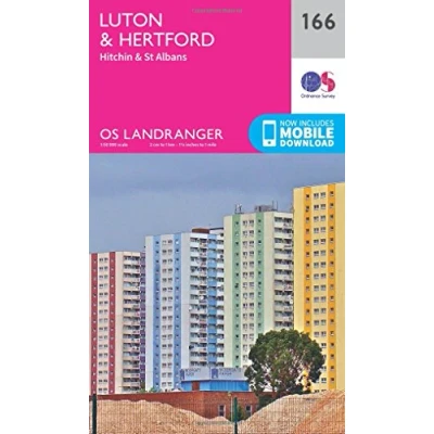 Abbildung von Luton, Hertford, Hitchin &amp; St Albans (OS Landranger Map, Band 166)