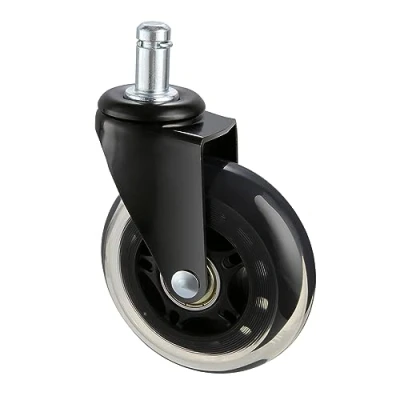 Abbildung von VEVOR Bürostuhl Rollen(5er Set) φ76,2MM Ersatz Hartbodenrollen aus Polyurethan Schreibtischstuhl Rollen 59kg Tragfähigkeit Drehstuhlrollen Ideal für Bürostühle Gaming Stühle Drehstühle