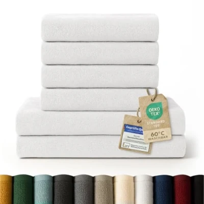 Abbildung von Blumtal Handtuch Set Premium 4 oder 6 TLG. Frottier 100% Baumwolle, Frottee (Set, St), Oeko TEX Zertifiziert