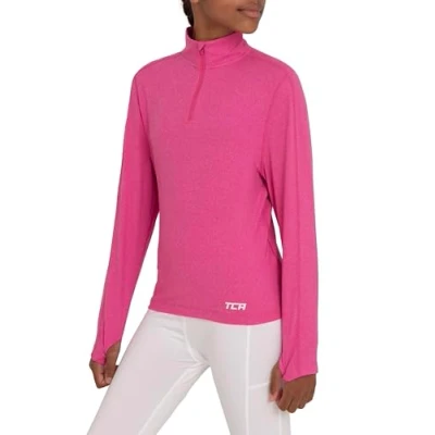 Abbildung von TCA Mädchen Fusion Quickdry Leichtes Laufshirt mit Reißverschlusstasche Rosa, 8 10 Jahre