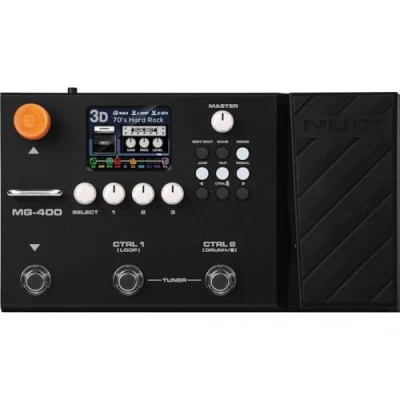 Abbildung von NUX MG 400 Gitarren Multi FX Pedal mit Dual Prozessoren und High Definition Modellen erhöhter Flexibilität. Integrierter Effekt