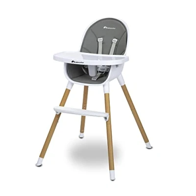 Abbildung von Bebeconfort Avista 2 in 1 Hochstuhl, Hochstuhl ab 6 Monaten, umwandelbarer Monaten bis ca. Jahre, 30 kg, Warm Grey