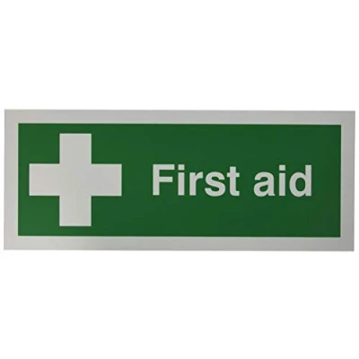 Abbildung von SIGNSLAB FA00607R Sicherheit Zeichen &quot;Erste Hilfe&quot;, PVC, 100 mm x 250