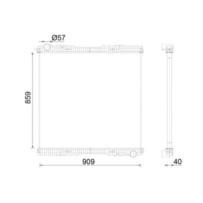 Abbildung von MAHLE ORIGINAL CR 2151 000S Kühler, Motorkühlung Aluminium 859 909 40 ohne Rahmen Kühlrippen gelötet SCANIA: P,G,R,T series