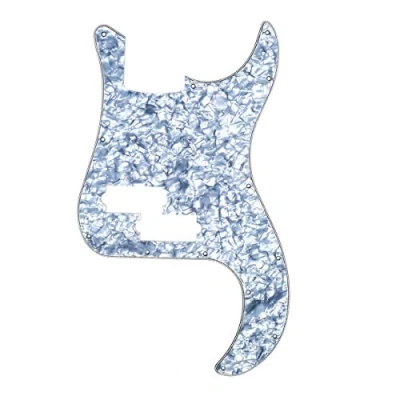 Abbildung von Musiclily 13 Löcher Precision Bass Pickguard P Schlagbrett für 4 Saiter Fender American/Mexican Standard Bass,4 lagig Grey Pearl